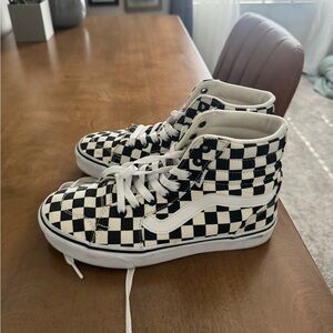 High top checkerboard Vans